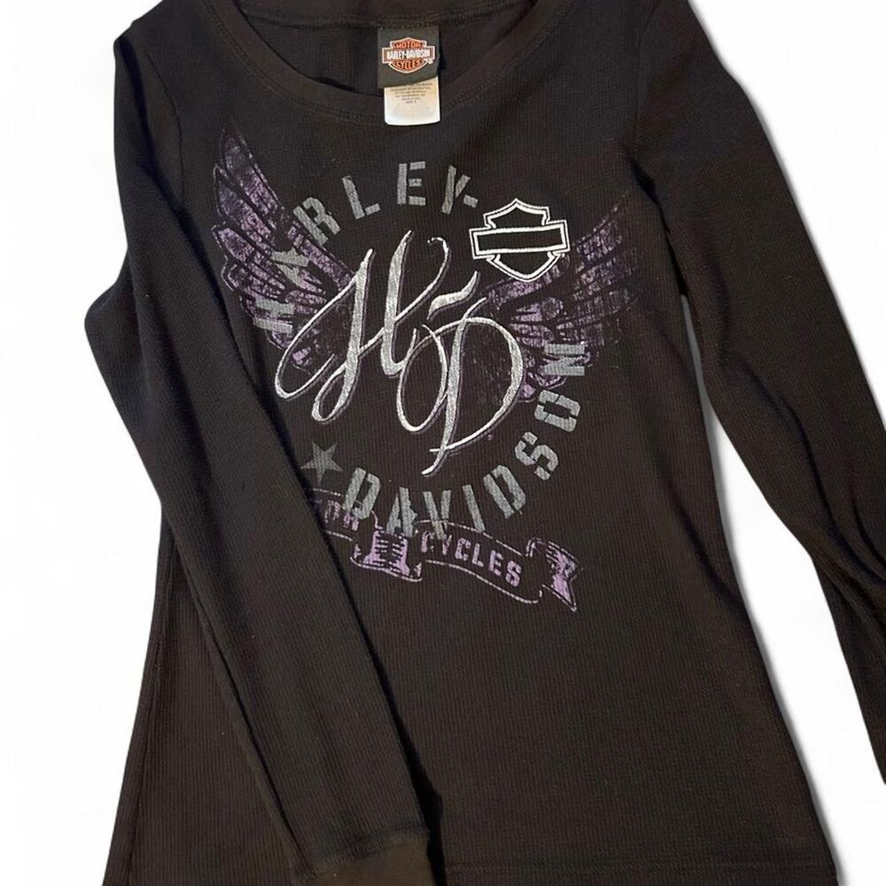 Harley-davidson Women's Black and Brown Shirt